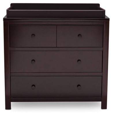 Delta Children 3 Drawer Dresser & Changing Table Top, Dark Chocolate, large