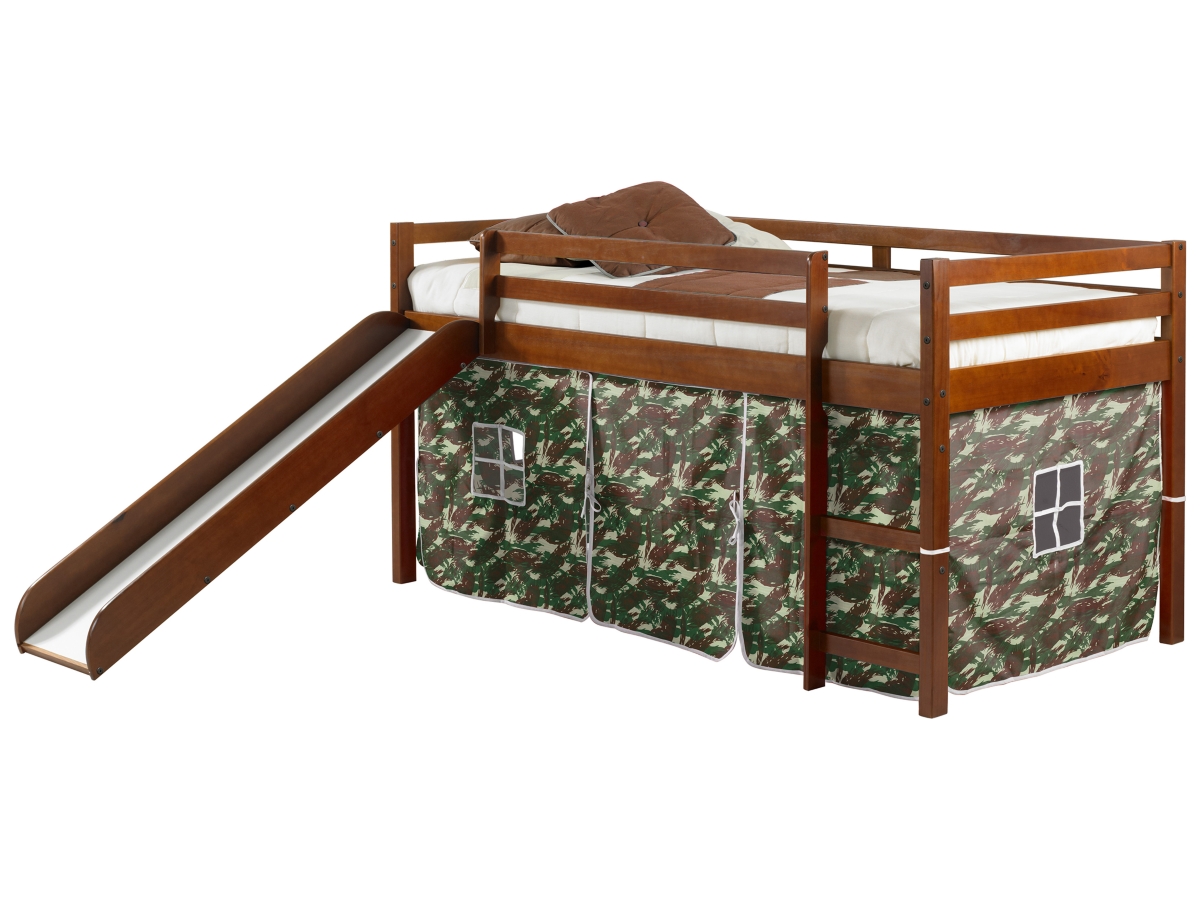 Donco Twin Low Loft Tent Bed with Slide Ashley