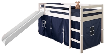 Donco Twin Low Loft Tent Bed with Slide | Ashley