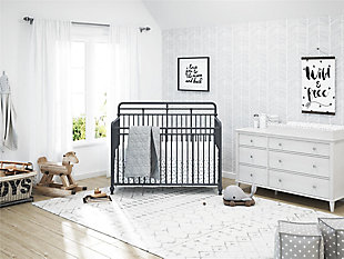 Prepare for the changes ahead with Little Seeds Monarch Hill Poppy 6-drawer changing table. Remove the changing table top to convert it to a dresser, and you can also customize the look to suit your taste—or your little one’s—with one of the two included sets of pulls. Sporting an off-white finish and asymmetrical drawer design, this stylish piece provides plenty of storage to keep your child’s room neat and organized. This changing table makes a lasting impression at every age and every stage.Includes 6-drawer dresser and changing table top | Made of engineered wood/laminated particle board | Non-toxic, off-white woodgrain finish | 3 smooth-gliding drawers with metal slides | Changing table topper fits most standard sized changing pads (sold separately) | 2 sets of metal pulls (goldtone and silvertone) for a customized look | Anti-tip kit included for extra protection | Assembly required