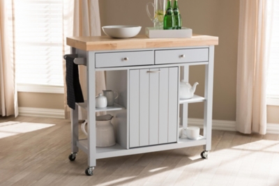 Baxton Studio Rolling Kitchen Cart Ashley