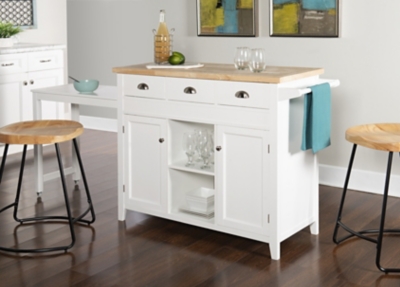 Ashley furniture kitchen island with stools hot sale