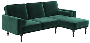 Atwater Living Edison Small Space Sectional Futon, Green, large