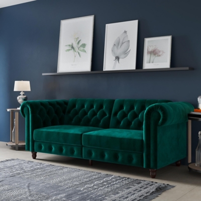 Atwater Living Fitz Sofa Futon, Green, rollover