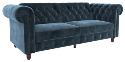 Atwater Living Fitz Sofa Futon, Blue, large