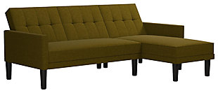 Atwater Living Henri Small Space Sectional Futon, Green, large
