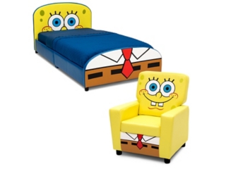 Delta Children Spongebob Squarepants Upholstered Twin Bed, Beds, Furniture & Appliances