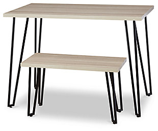 Blariden Desk with Bench, Brown/Black, large