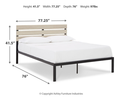 Waylowe King Platform Bed, Natural/Black, large