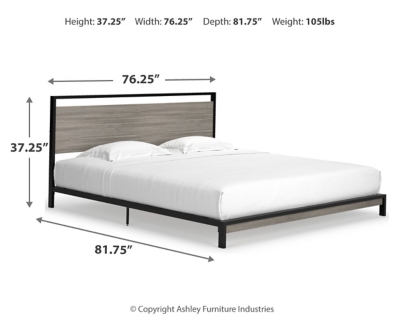 Dontally King Platform Bed, Gray/Black, large