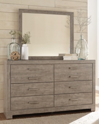 APK-B070-DM Culverbach 6 Drawer Dresser and Mirror, Gray sku APK-B070-DM