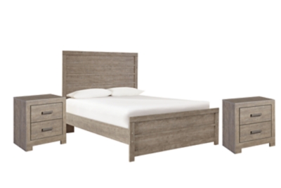 Culverbach Full Panel Bed with 2 Nightstands, Gray