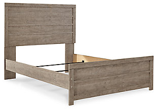 The Culverbach full panel bed’s weathered driftwood finish evokes such an ethereal vibe—exactly what you need for a serene bedroom suite. Chunky moulding creates a plank-like effect while clean lines make for a timeless look you’ll love living with for years to come. Mattress and foundation/box spring available, sold separately.Includes headboard, footboard and rails | Made of engineered wood and decorative laminate in vintage warm gray with subtle pearl effect over replicated cherry grain | Foundation/box spring required | Mattress available, sold separately | Assembly required | Estimated Assembly Time: 5 Minutes