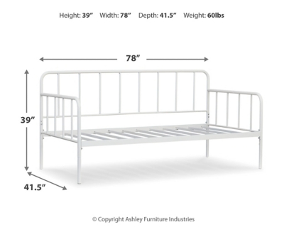 Trentlore Twin Metal Day Bed with Platform, White, large