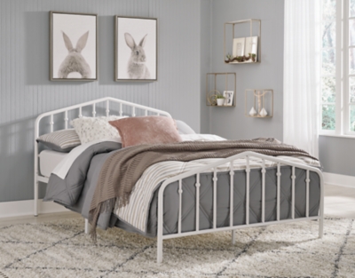 Trentlore Full Metal Bed, White