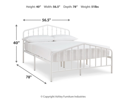 Trentlore Full Metal Bed, White, large