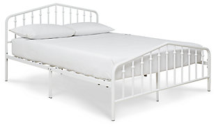 Trentlore Queen Metal Bed, White, large