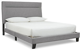 Adelloni Queen Upholstered Bed, Gray, large