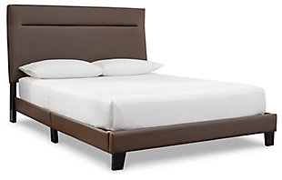 Adelloni Queen Upholstered Bed, Brown, large