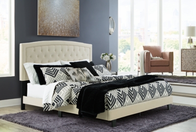 Adelloni King Upholstered Bed, Cream