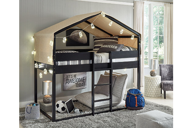 Flannibrook Twin Over House Loft, Tree House Twin Bunk Bed