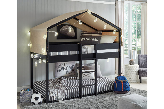 Flannibrook Twin Over House Loft, Bunk Bed With Loft Style