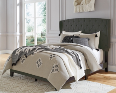 B089-881 Vintasso Queen Upholstered Bed, Charcoal sku B089-881