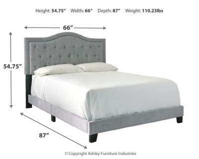 Jerary Queen Upholstered Bed, Gray, large