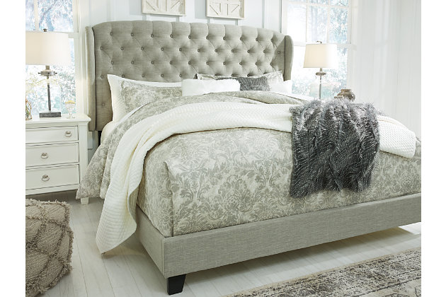 Jerary Queen Upholstered Bed Ashley, Grey Upholstered Bed Frame Queen