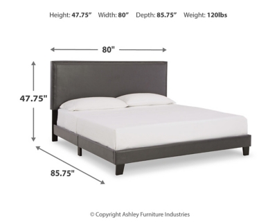 Mesling King Upholstered Bed, Gray, large