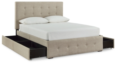 Gladdinson Queen Upholstered Bed with 4 Storage Bins | Ashley