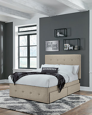 Gladdinson Full Upholstered Storage Bed, Gray, rollover