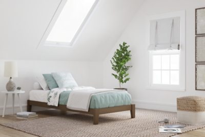 Tannally Twin Platform Bed, Light Brown