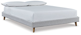 Tannally Full Upholstered Platform Bed, Beige, large