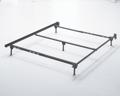 Frames and Rails Queen Bolt on Metal Bed Frame, Metallic