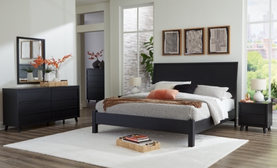 Danziar King Panel Bed, Black, large