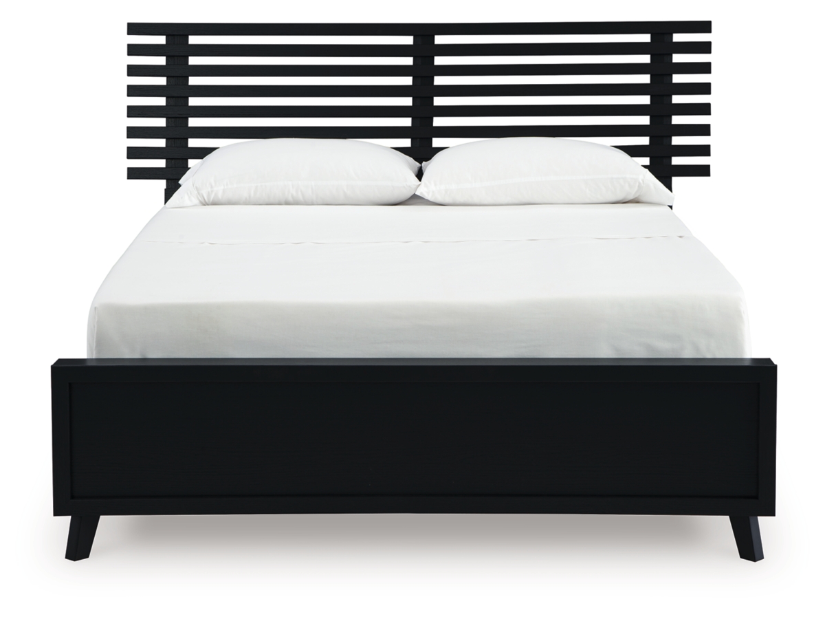 Danziar Queen Slat Panel Bed with Framed Panel Footboard