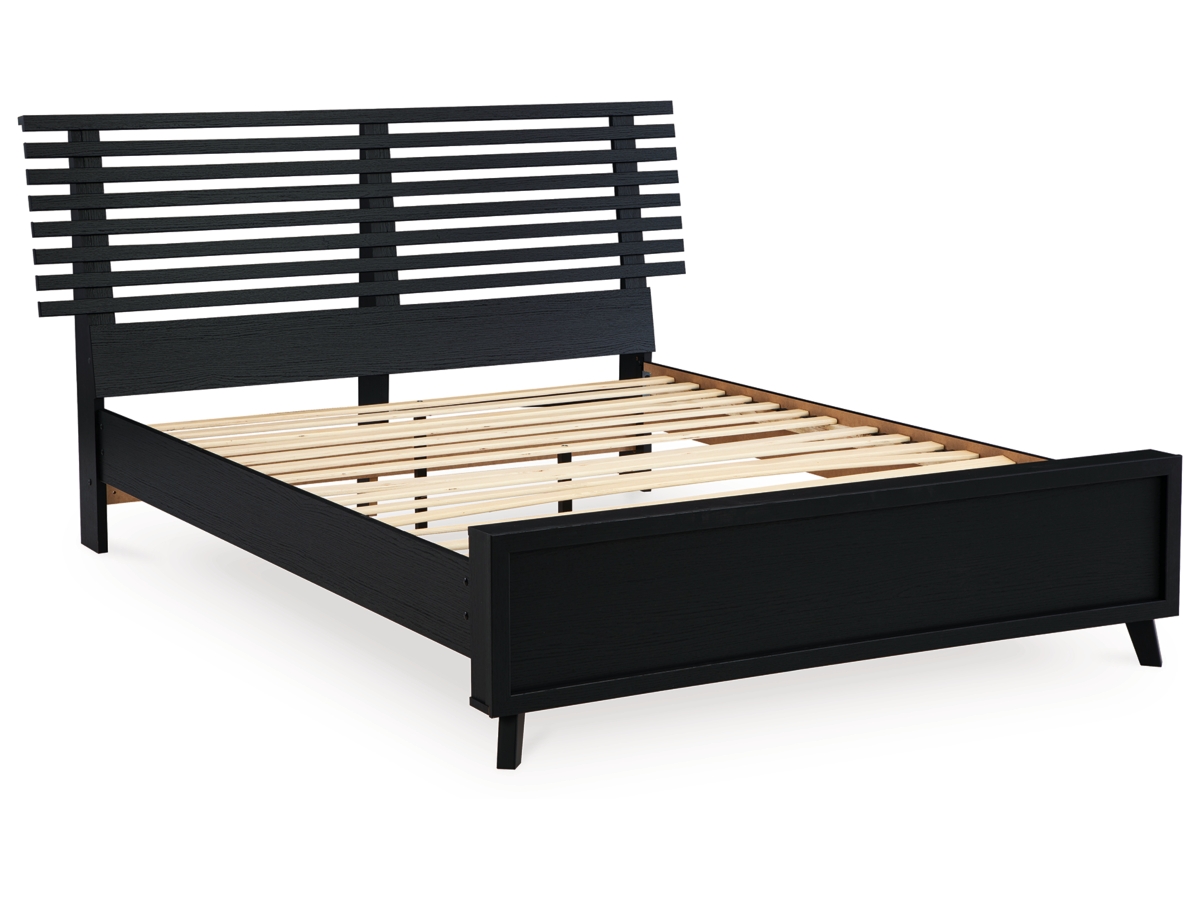Danziar Queen Slat Panel Bed with Framed Panel Footboard