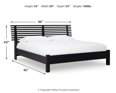 Danziar King Slat Panel Bed, Black, large