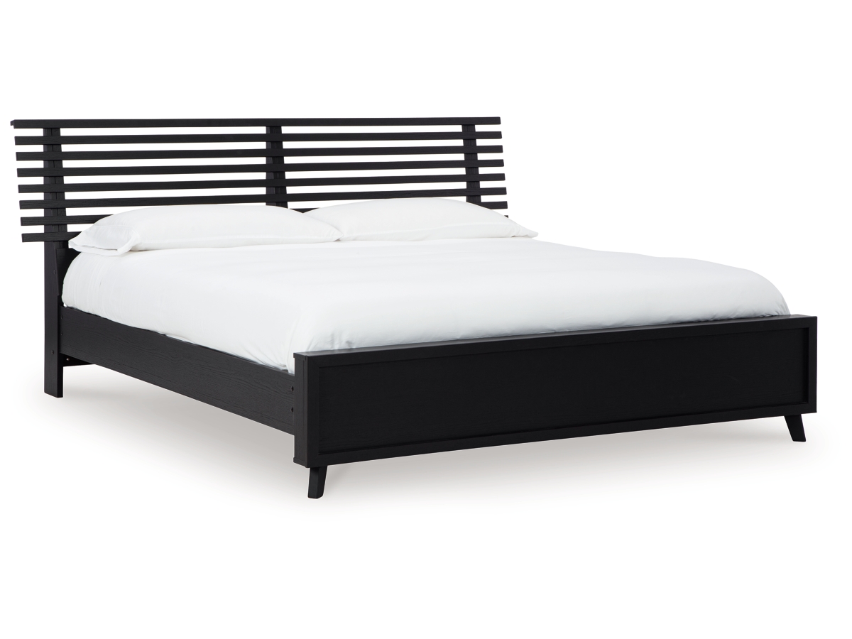 Danziar King Slat Panel Bed with Framed Panel Footboard