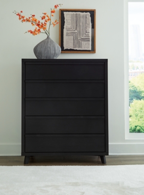 B1013-345 Danziar 5 Drawer Wide Chest, Black sku B1013-345