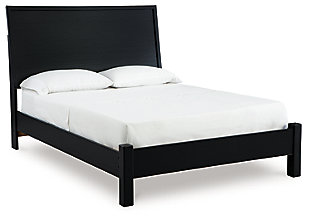 Danziar Queen Panel Bed, Black, large
