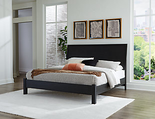 Danziar King Panel Bed, Black, rollover