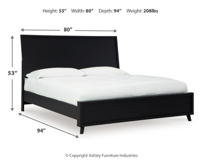 Danziar King Panel Bed, Black, large