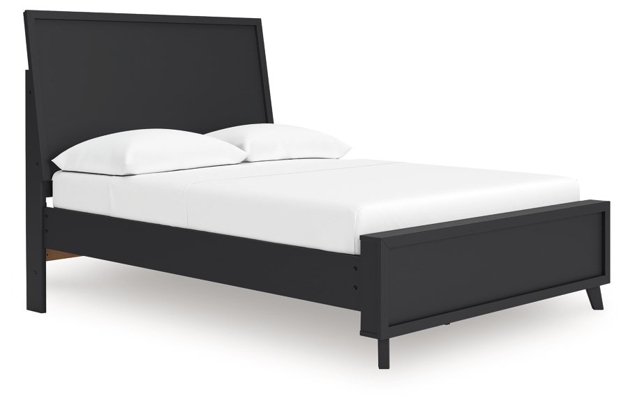 Cama de plataforma con panel completo, cómoda y espejo Danziar - image 2