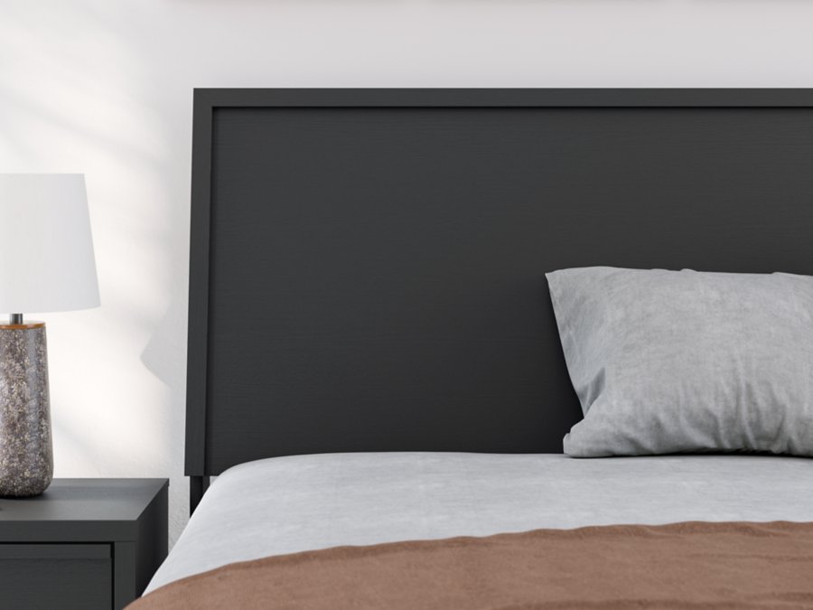 Cama de plataforma con panel completo, cómoda y espejo Danziar - image 6
