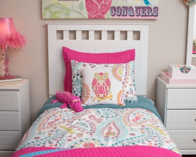 Component Piece Twin Size Lulu Collection Panel Rails Includes Rails Only White Ashley Furniture Signature Design