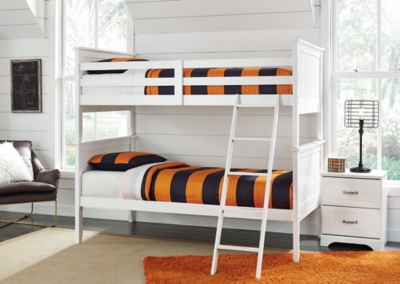 bunk beds in middle of room