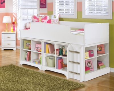 Lulu Twin Loft Bed with 2 Bookcases, , large