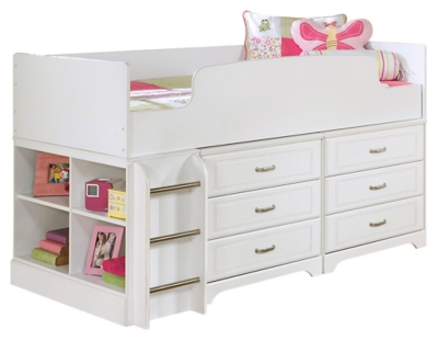 Lulu Twin Loft Bed With 6 Drawer Storage Ashley Furniture Homestore